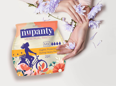 nupanty menstrual panty packaging branding feminine feminine care hygiene logo design menstruation packaging design