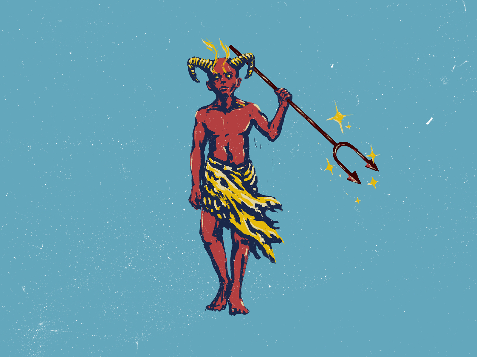 red satan in blue by Kushmere Juice Studio on Dribbble