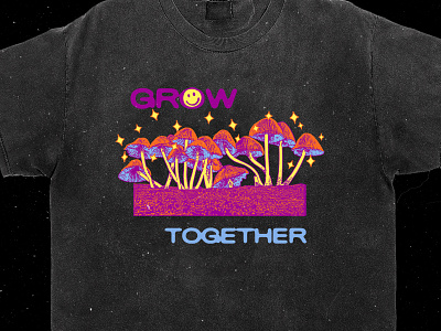 GROW TOGETHER TEE DESIGN adobe photoshop apparel artwork available design digital drawing grain graphic art graphic design illustration merch poster tshirt