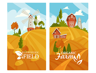 Posters for Organic Farm art farm farmers market farming illustration illustration art illustration design illustrator organic vector vector art vector illustration