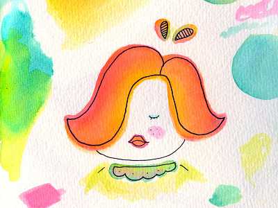 girly blending color girl handdrawn illustration line makeup paint paper vibrant water watercolor