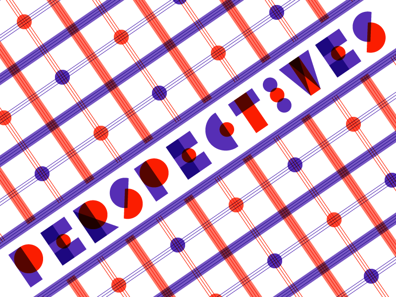 Perspectives perspective font type typography custom vibrant multiply geometric line work lines