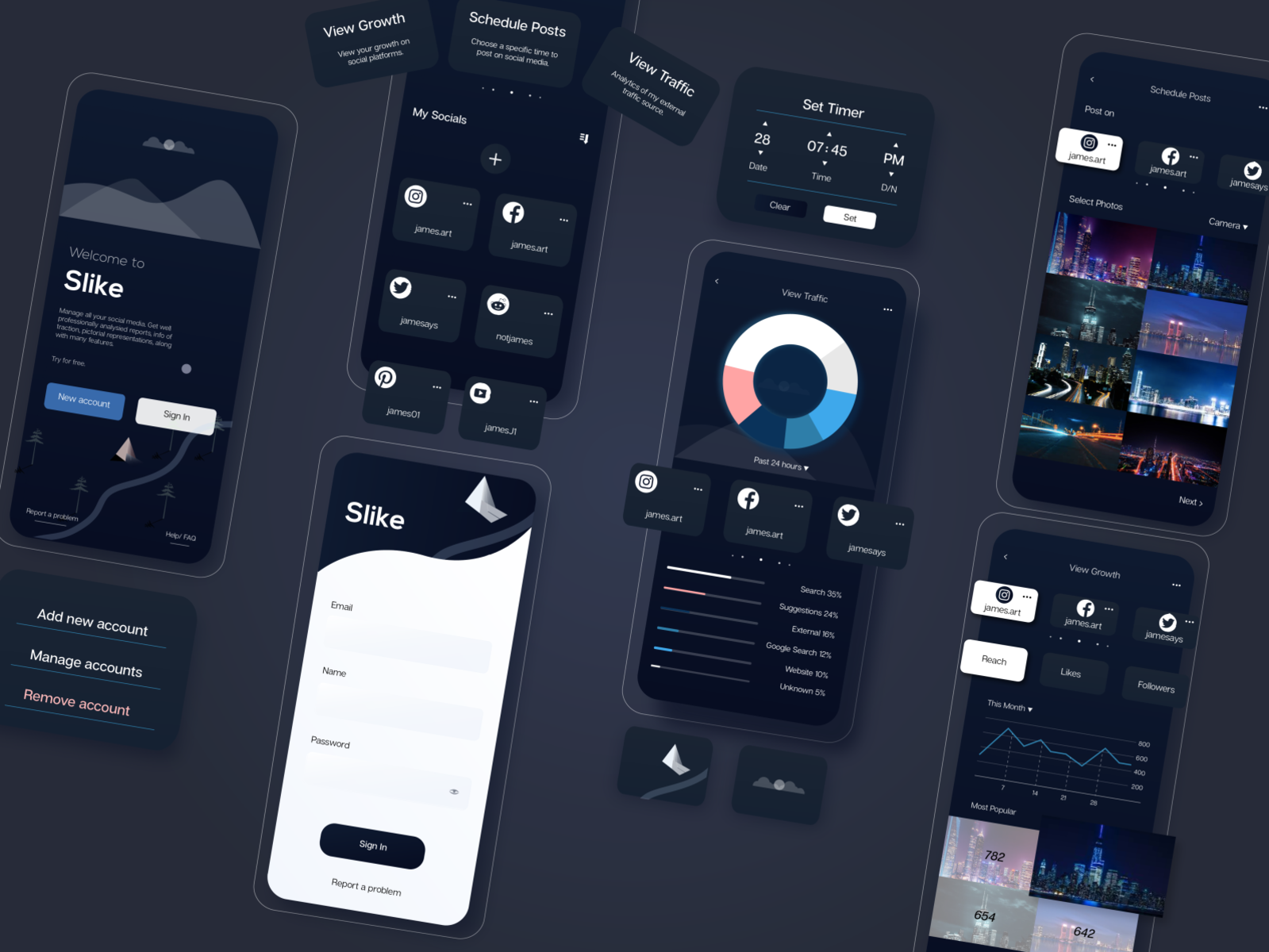 Social Media Manager app concept by Satvik Shrivastava on Dribbble