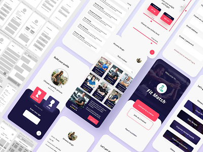 Fitness based trainer - client networking UI concept design mobile design