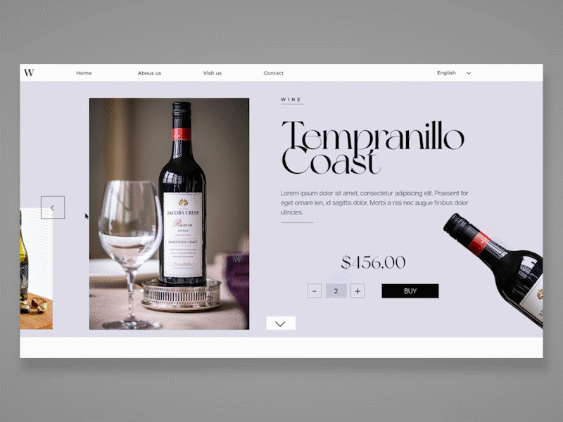 Wine Shop landing page concept design ui ux design