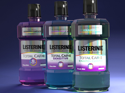 mouthwash bottles2 3d c4d cinema4d fryrender photoshop