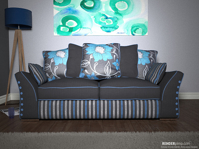 Night/ Flash Light version of interior 3d c4d cinema4d freelance mesh model photo real render