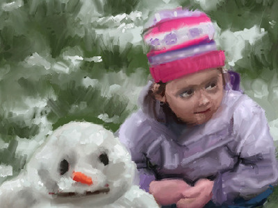 Megan+And+Snowman 2d artrage modbook photoshop wacom