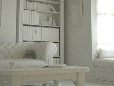 Comfy Livingroom Clay render - www.renderpimp.com