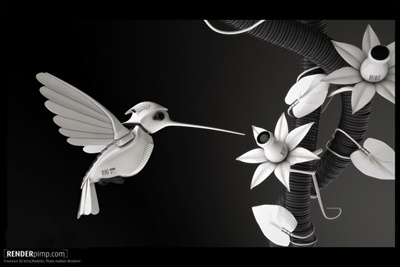 Bird Bot Smaller 3d c4d cg cinema4d