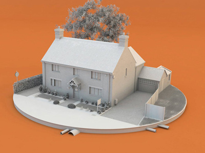 House plot 3d c4d cgi cinema4d illustration model photo real photoreal render