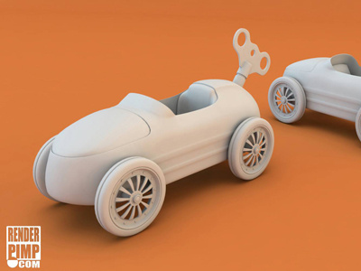 tin toy car 3d c4d cgi cinema4d illustration model photo real photoreal render