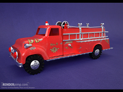 Old Firetruck Toy 2016 c4d cinema4d firetruck render tin toy toy