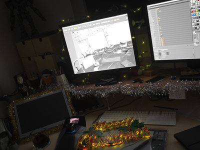 Dribbble Festive Desk Render 3d c4d cinema4d desk festive render workstation