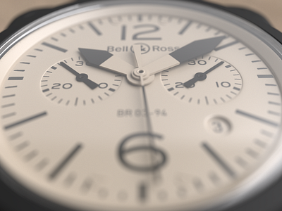Bell and Ross watch - close up render 3d bellandross c4d freelance product shot render watch