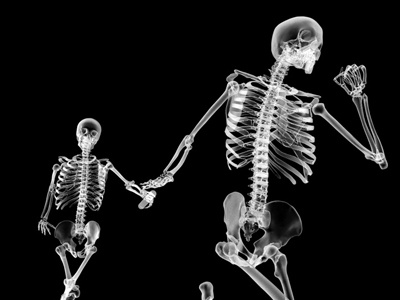 Xray skeletons, relay race - cinema4d render