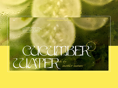 First screen concept of Cucumber Water drink app branding design graphic design illustration logo typography ui ux vector