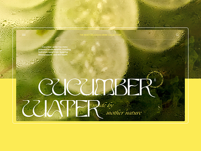 First screen concept of Cucumber Water drink