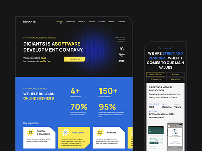 Landing Page for web design and development agency