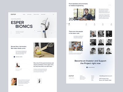 Esper Bionics website concept app branding concept design graphic design illustration landing page logo technologies typography ui ux vector