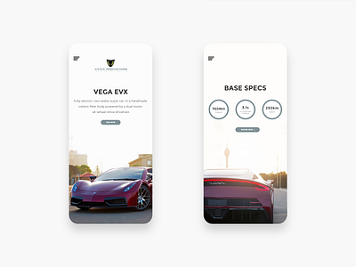VEGA EVX Landing page(Mobile View) adobexd design minimal ui ux web xd