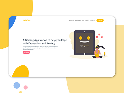 HelloYou! Landing Page flat illustration minimal ui ux web