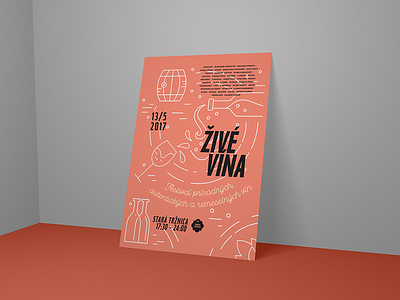 Visual for Festival of artisan wines Živé Vína design festival poster flyer flyer artwork illustration key visual poster poster collection vector visual identity