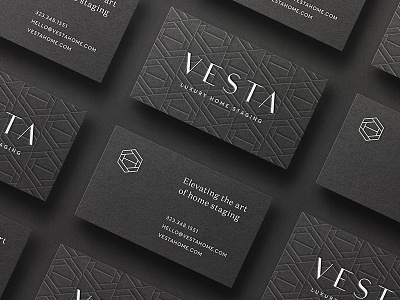 White Foil + Blind Debossed Business Cards