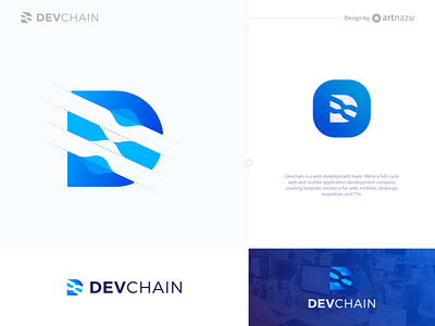 DevChain Logo and Branding Design Project logo design modern top logo