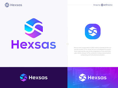 Hexsas logo and branding design project branding design modern