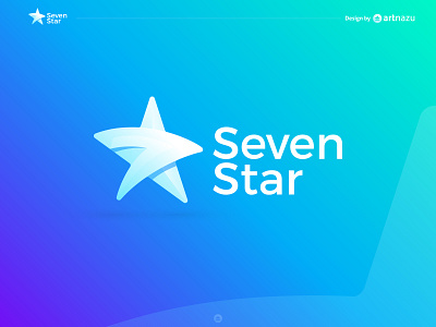 Seven Star Abstract logo symbol design best logo designer blue branding design flat icon letter logo popular logo seven star symbol technology top logo designer typography vector