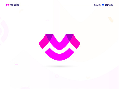 Moosho Shop Logo design with monogram symbol best logo designer branding colorful design flat icon letter logo logo minimal modern monogram pink popular purple top logo designer typography vector