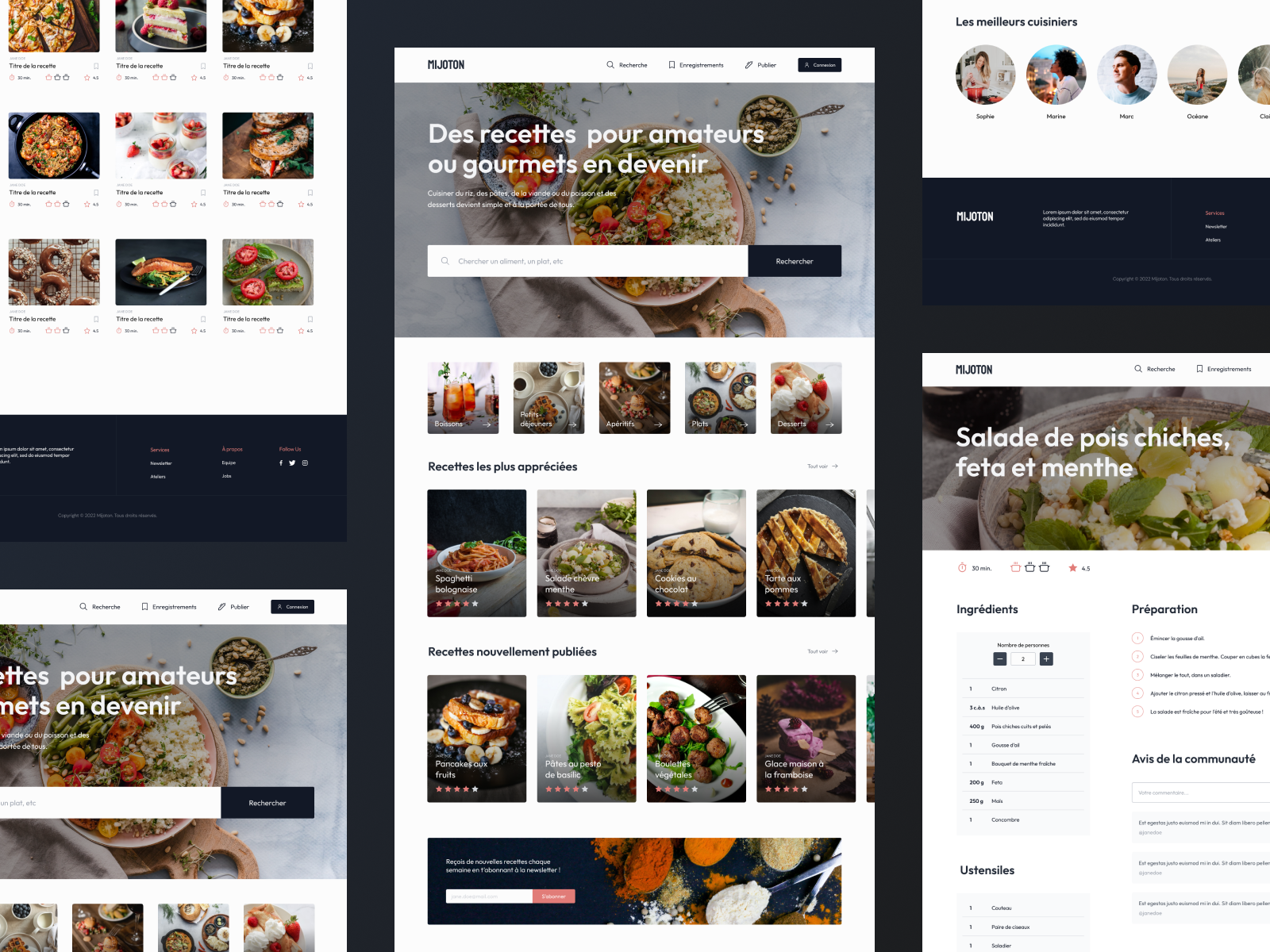 Cooking website UI by miel on Dribbble