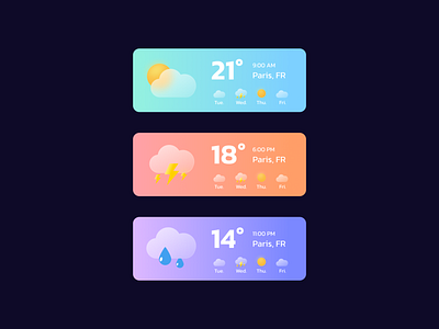 Weather App Widget daily challenge dailyui design figma illustration inspiration interface mobile mobile ui ui weather weather forecast web design widget widget design