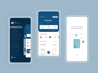 Paytron card menu mobile app transaction ui wallet