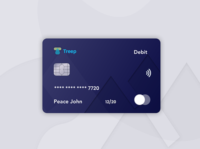 Treep Debit Card 3d card debit card design illustration
