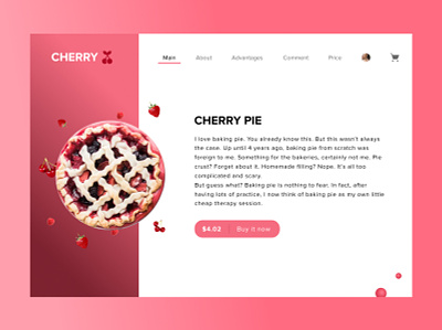 Cherry cafe Website Design app design logo minimal ui uidesign uiux ux web website