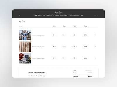 Shop Cart app design minimal ui uidesign uiux ux web website