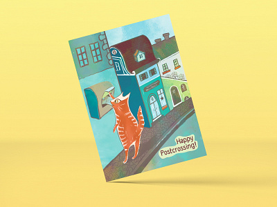 Postcard for German e-shop flat illustration vector