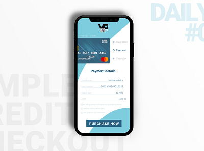 Credit Checkout - Dayli UI #002 app design buy now checkout credit card checkout dailyui