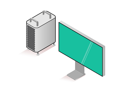 Isometric imac i mac illustration illustrator isometric illustration vector