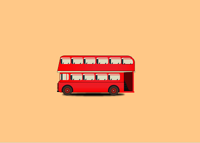 Double Decker Bus art branding design flat graphic design icon illustration illustrator minimal vector