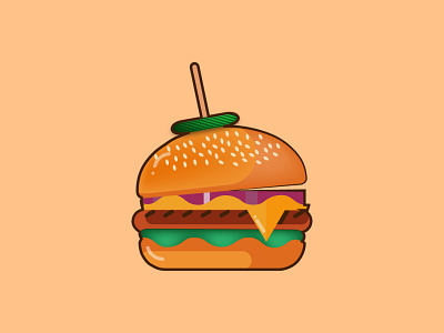 The Burger burger design flat graphic design icon illustration illustrator vector