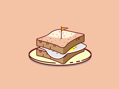 Sandwich flat icon illustration illustrator vector
