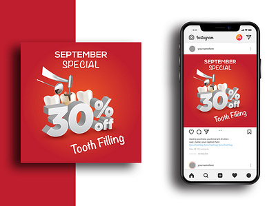 September Special Dental Care Social Media Post Design adobefaysal advertisement branding business advertising dental social media post