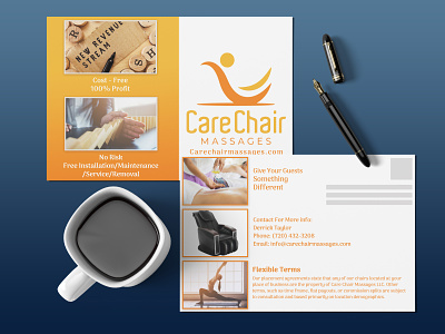 Carechairmessage Postcard Design adobefaysal advertisement branding business advertising clean postcard design postcard marketing