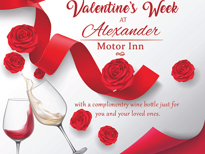 wine and dine this valentines day poster