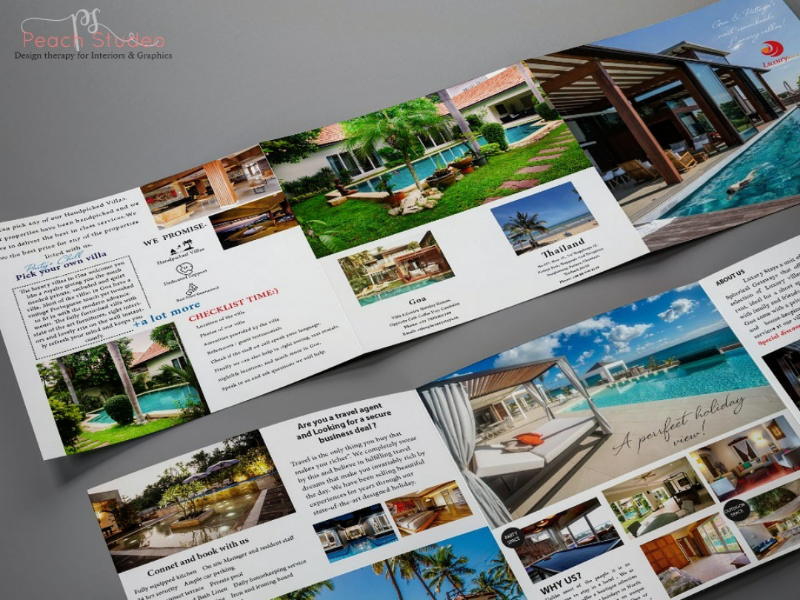 Trifold Brochure design standiedesign luxuryvilla villabrochure flyer trifold design brochuredesign