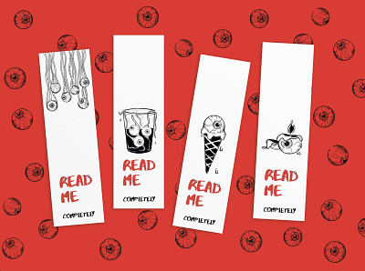 Eyes Bookmarks art black book bookmark branding design eye eyes flat illustraion reading red trash