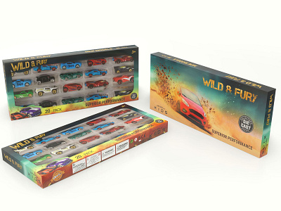 Children's car sets packaging design brand branding car design diecut graphic design pack set